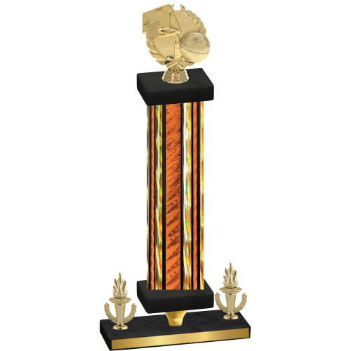 Premium Single Orange Glacier Victory Basketball Trophy