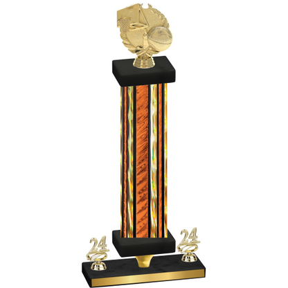 Premium Single Orange Glacier Year Basketball Trophy