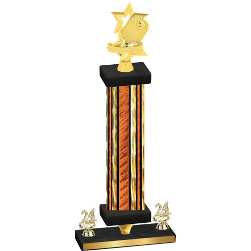 Premium Single Orange Glacier Year Pickleball Trophy