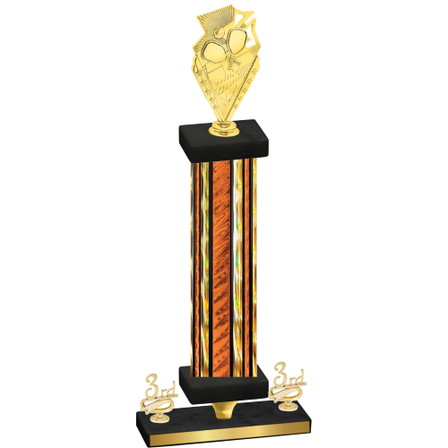 Premium Single Orange Glacier Third Place Pickleball Trophy
