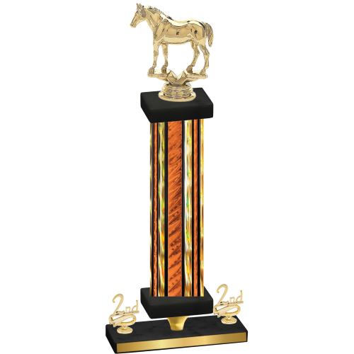 Premium Single Orange Glacier Second Place Horses Trophy