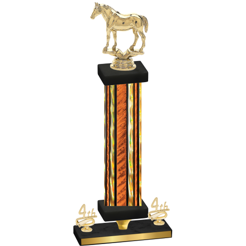 Premium Single Orange Glacier Fourth Place Horses Trophy