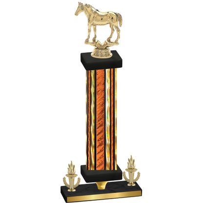 Premium Single Orange Glacier Victory Horses Trophy