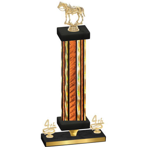 Premium Single Orange Glacier Fourth Place Horses Trophy