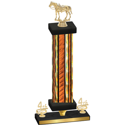 Premium Single Orange Glacier Fourth Place Horses Trophy