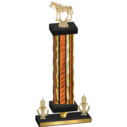 Premium Single Orange Glacier Victory Horses Trophy