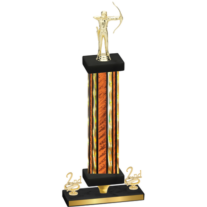 Premium Single Orange Glacier Second Place Archery Trophy
