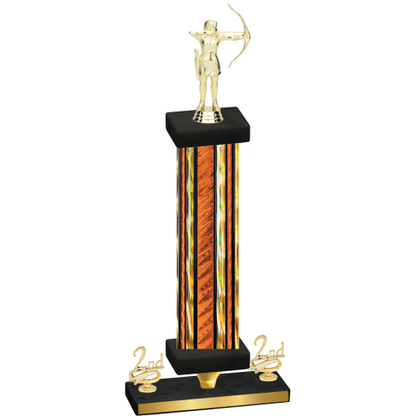 Premium Single Orange Glacier Second Place Archery Trophy