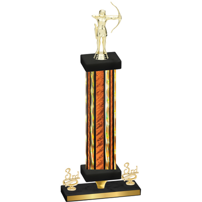 Premium Single Orange Glacier Third Place Archery Trophy