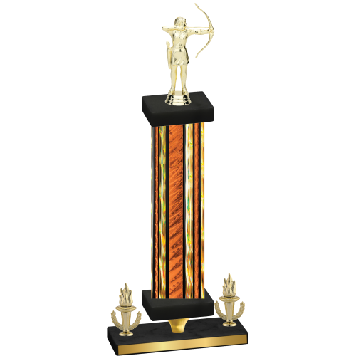 Premium Single Orange Glacier Victory Archery Trophy