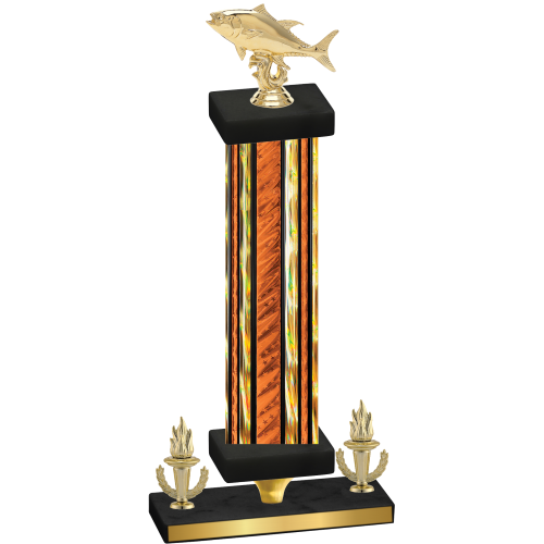 Premium Single Orange Glacier Victory Fishing Trophy