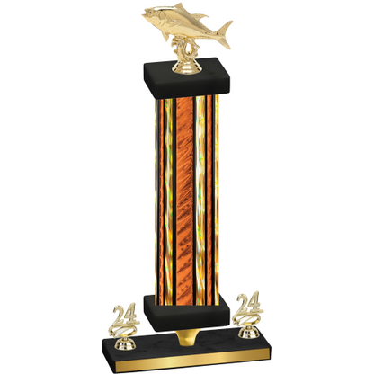 Premium Single Orange Glacier Year Fishing Trophy