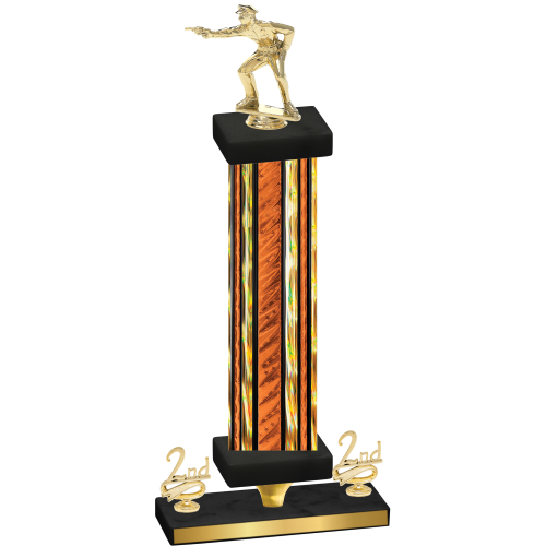 Premium Single Orange Glacier Second Place Shooter Trophy