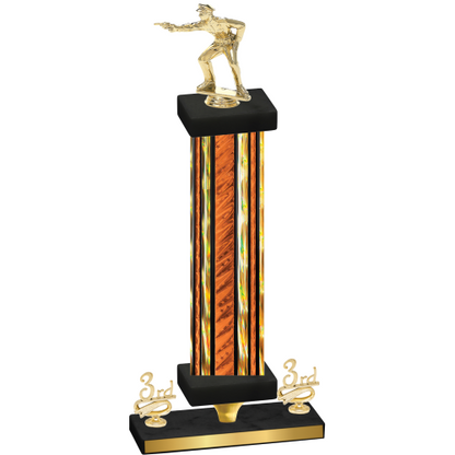 Premium Single Orange Glacier Third Place Shooter Trophy