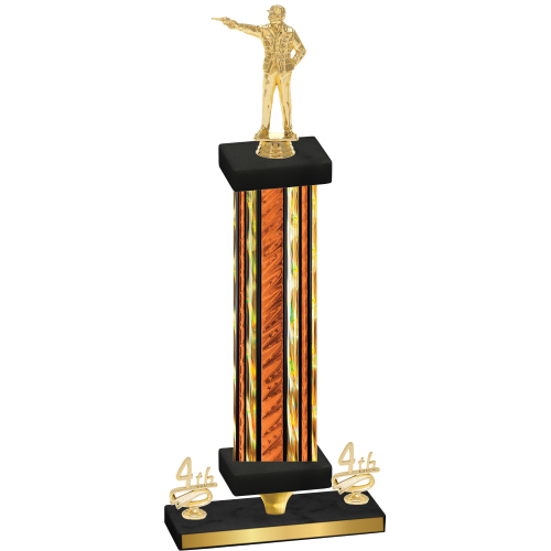 Premium Single Orange Glacier Fourth Place Shooter Trophy
