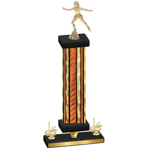 Premium Single Orange Glacier First Place Skater Trophy
