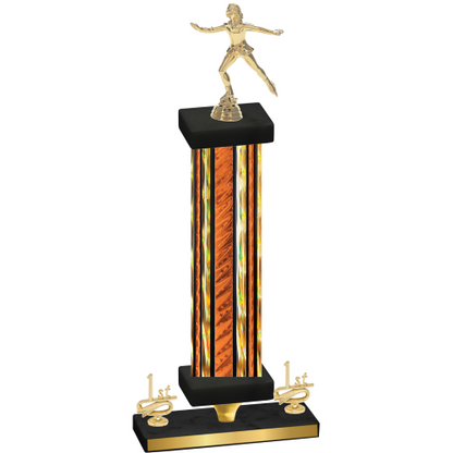 Premium Single Orange Glacier First Place Skater Trophy