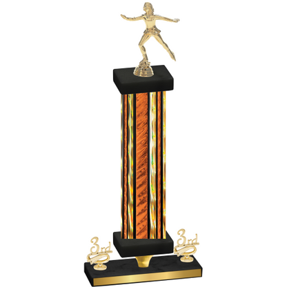 Premium Single Orange Glacier Third Place Skater Trophy