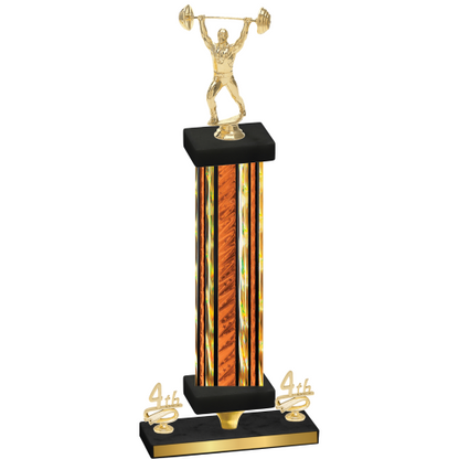 Premium Single Orange Glacier Fourth Place Weights Trophy