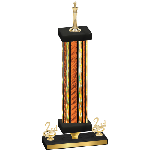 Premium Single Orange Glacier Second Place Chess Trophy