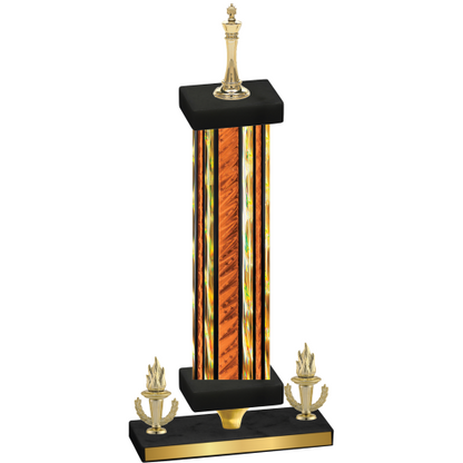 Premium Single Orange Glacier Victory Chess Trophy