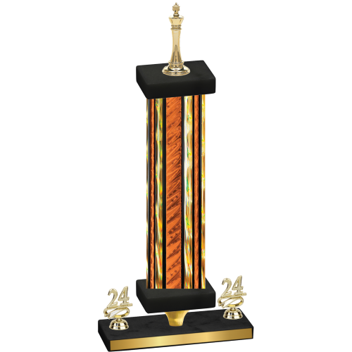 Premium Single Orange Glacier Year Chess Trophy