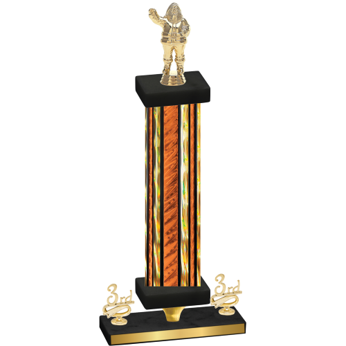 Premium Single Orange Glacier Third Place Holiday Trophy