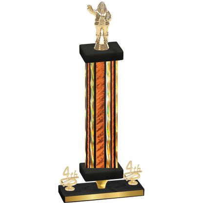 Premium Single Orange Glacier Fourth Place Holiday Trophy