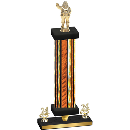 Premium Single Orange Glacier Year Holiday Trophy