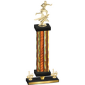 Premium Single Orange Glacier First Place Flag Football Trophy