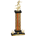 Premium Single Orange Glacier Third Place Flag Football Trophy