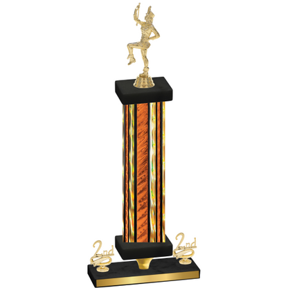Premium Single Orange Glacier Second Place Majorette Trophy