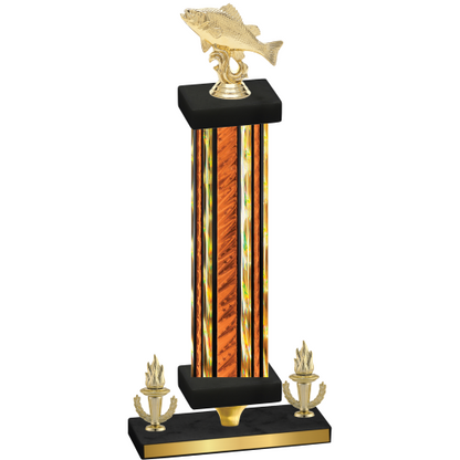 Premium Single Orange Glacier Victory Fishing Trophy