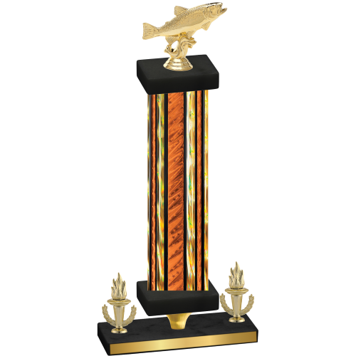 Premium Single Orange Glacier Victory Fishing Trophy