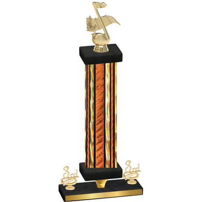 Premium Single Orange Glacier Third Place Music Trophy