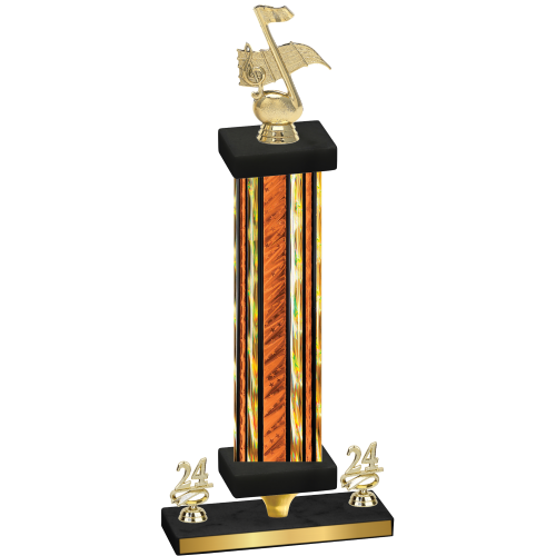 Premium Single Orange Glacier Year Music Trophy