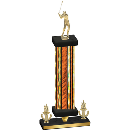 Premium Single Orange Glacier Victory Golf Trophy