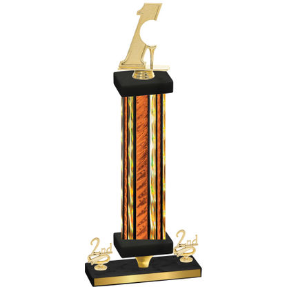 Premium Single Orange Glacier Second Place Golf Trophy