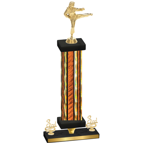 Premium Single Orange Glacier Third Place Karate Trophy