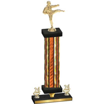 Premium Single Orange Glacier Year Karate Trophy