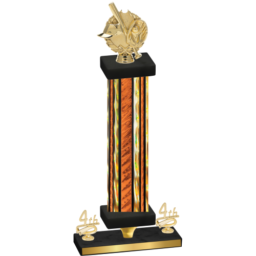 Premium Single Orange Glacier Fourth Place Baseball Trophy