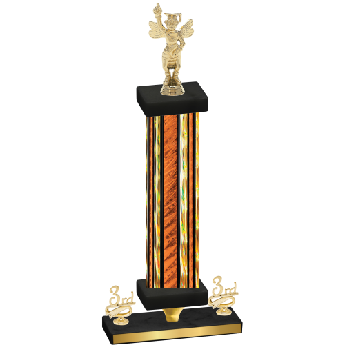 Premium Single Orange Glacier Third Place Academics Trophy
