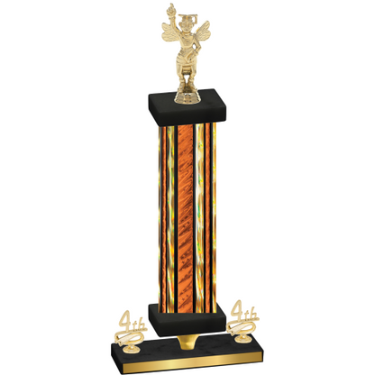 Premium Single Orange Glacier Fourth Place Academics Trophy