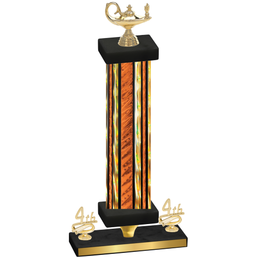 Premium Single Orange Glacier Fourth Place Academics Trophy