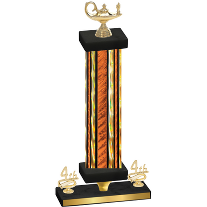 Premium Single Orange Glacier Fourth Place Academics Trophy