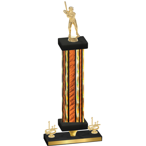 Premium Single Orange Glacier First Place Baseball Trophy