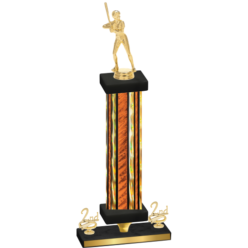 Premium Single Orange Glacier Second Place Softball Trophy