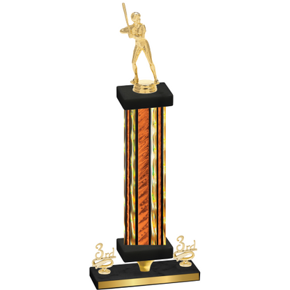 Premium Single Orange Glacier Third Place Softball Trophy