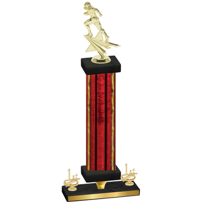 Premium Single Red Glacier First Place Football Trophy