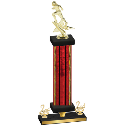 Premium Single Red Glacier Second Place Football Trophy